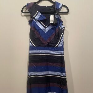 Banana Republic One Shoulder Striped Dress - Blue and Purple